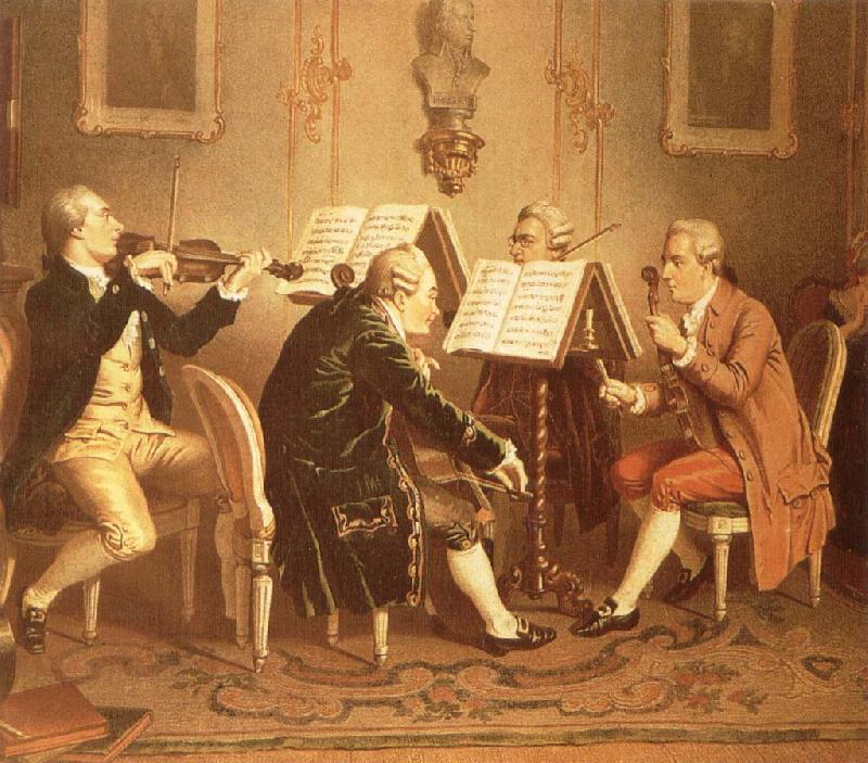 hans werer henze A string quartet of the 18th century Germany oil painting art